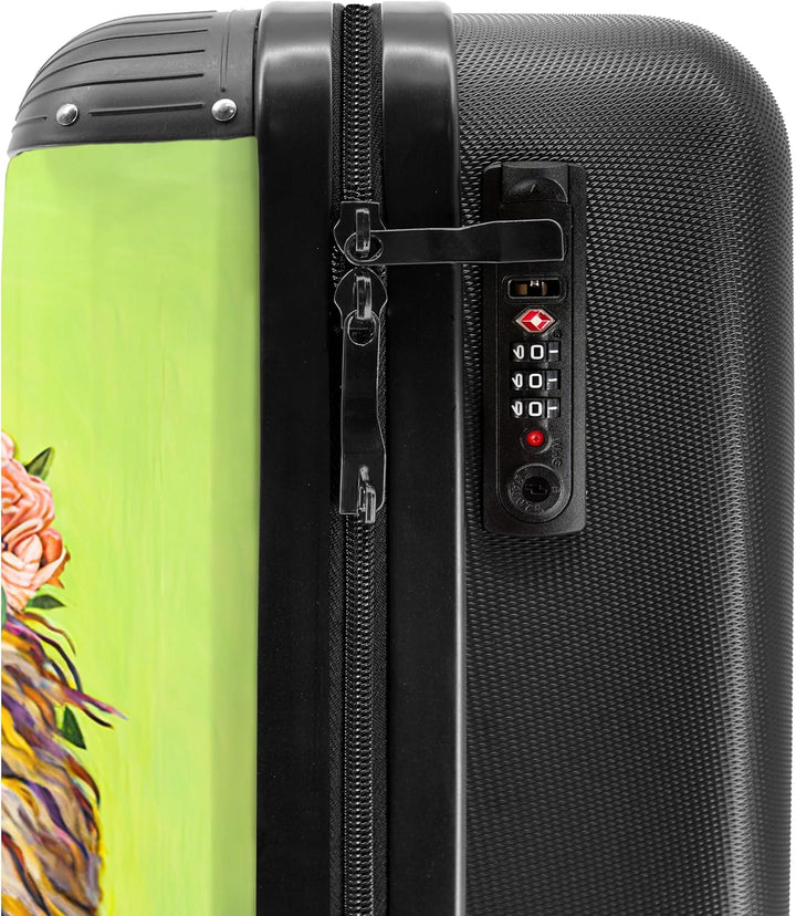 NoBoringSuitcases.com® Koffer Handgepäck Trolley Rollkoffer Kleine Reisekoffer mit 4 Rollen - Löwe -