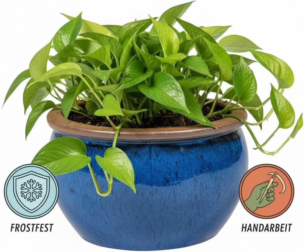 Teramico Blumentopf Pflanzgefäss Übertopf Modell Bavaria Grün Blau Verschiedene Grössen - absolut fr