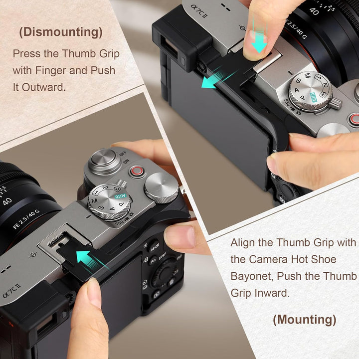 Haoge THB-S7CR-B Daumengriff aus Metall für Sony a7cii A7CR Kamera-Zubehör, schwarzer Blitzschuh, Da
