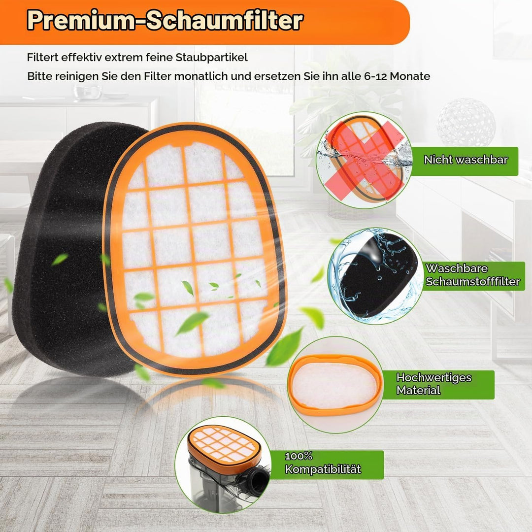 6+1 Stück Filter für Philips SpeedPro Max Akkusauger, FC5005/01 Ersatzfilter Zubehör für Philips FC6
