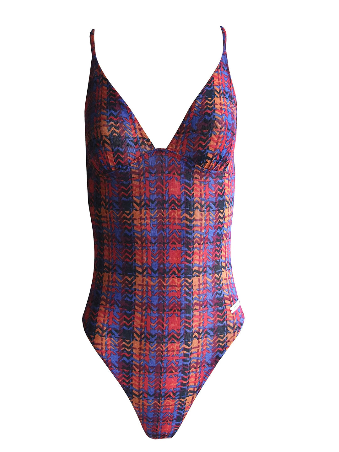 Solar Tan Thru Triangel-Badeanzug 101451-52 rot/blau/orange, Gr. 38 B-Cup