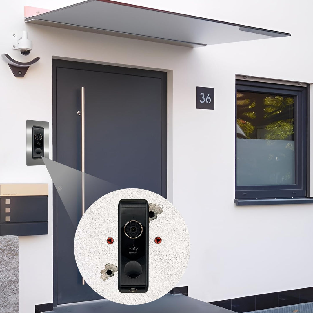 Edelstahl Blende für Eufy Videotürklingel/Video Doorbell, E340, 2K HD, S330, Slim - Robuste Halterun