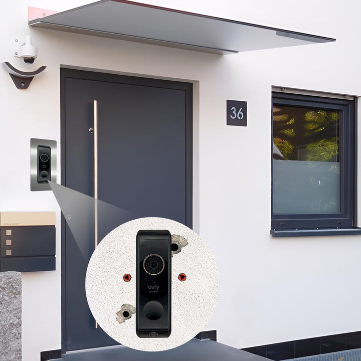 Edelstahl Blende für Eufy Videotürklingel/Video Doorbell, E340, 2K HD, S330, Slim - Robuste Halterun