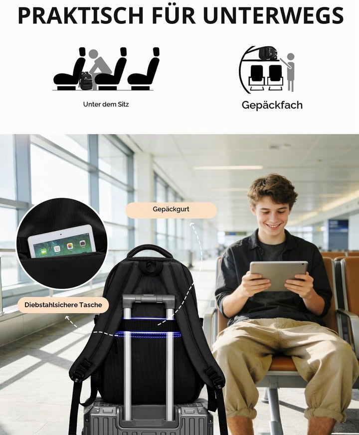 Amythe Schulrucksack Jungen Teenager 10-18 Jahre, Gross Rucksack Junior mit Laptopfach für Oberstufe