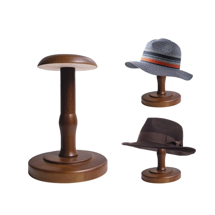 Hutständer im Vintage-Stil, rustikaler Hutständer aus Holz, kuppelförmig, braun, Cowboyhutständer, P