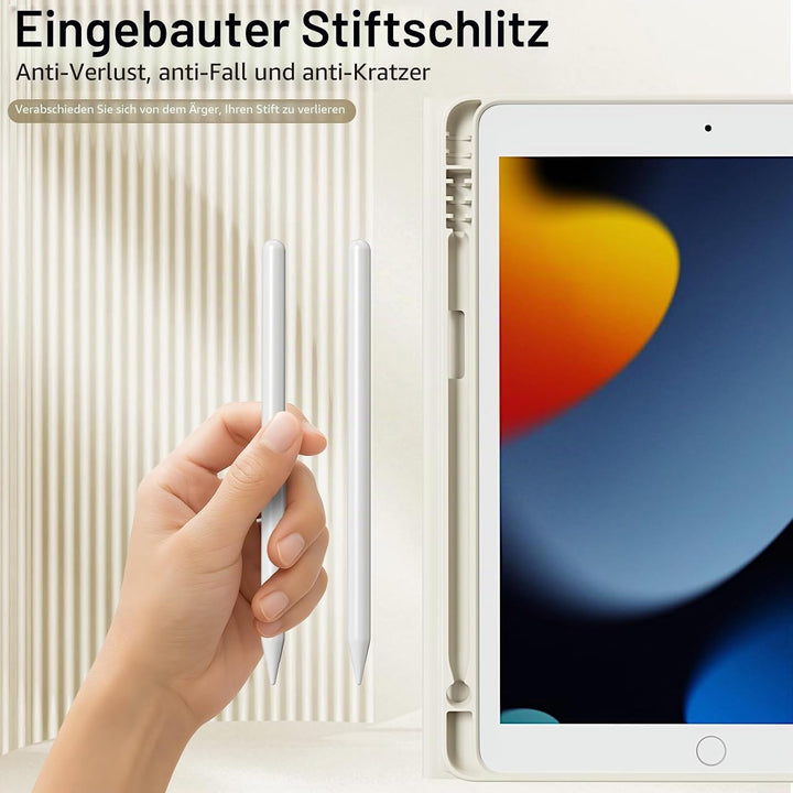 Tastatur Hülle für iPad 10,2 Zoll 9. 8. 7. Generation 2021 2020 2019, Abnehmbarer Bluetooth QWERTZ K