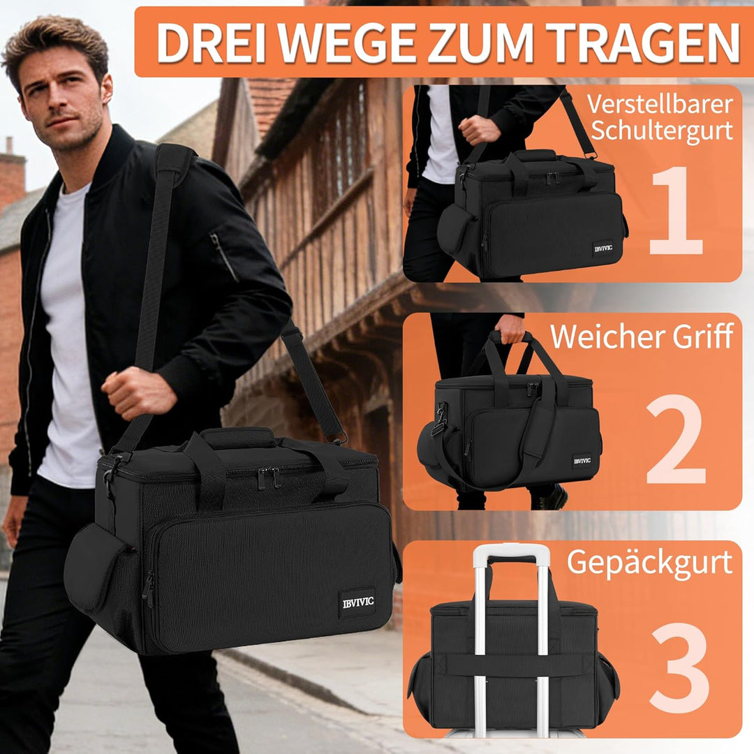 DJ Tasche, 1680D Nylon DJ Gigbag mit Abnehmbaren Trennwänden und Boden, DJ Kabel Organizer Tasche fü