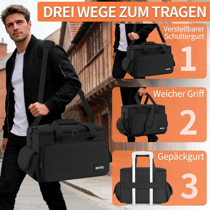 DJ Tasche, 1680D Nylon DJ Gigbag mit Abnehmbaren Trennwänden und Boden, DJ Kabel Organizer Tasche fü