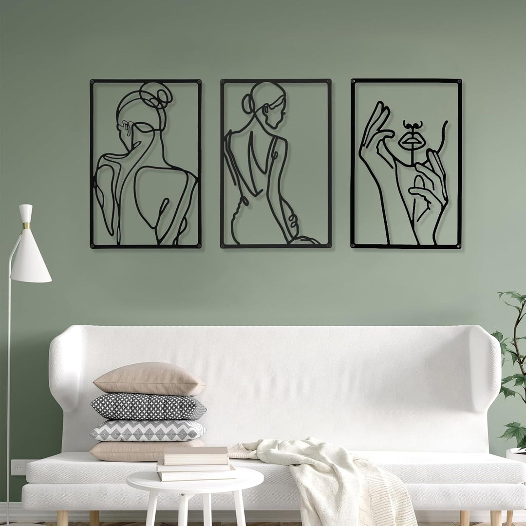 CHENGU Minimalistische abstrakte Frauen-Wandkunst, Linienzeichnung, Wandkunst, Dekoration, einzeilig