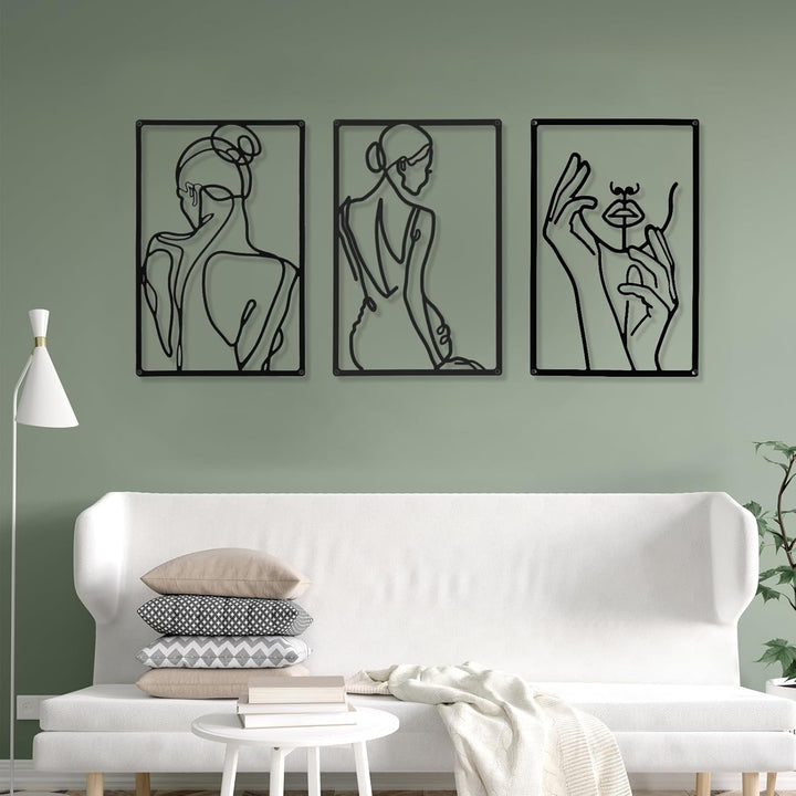 CHENGU Minimalistische abstrakte Frauen-Wandkunst, Linienzeichnung, Wandkunst, Dekoration, einzeilig