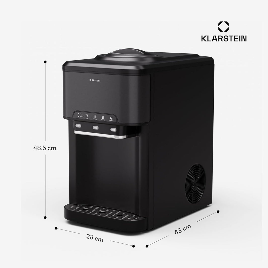 Klarstein Eiswürfelmaschine für Zuhause Camping Gastro, Schnelle Mini Eiswürfelmaschine Klein, Profi