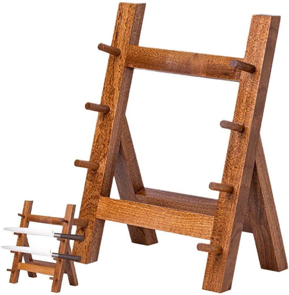 HiyyFloy Messerregal Aus Holz Im Japanischen Stil, 4-lagiger Lachsmesserhalter, Mehrlagiges Küchenla