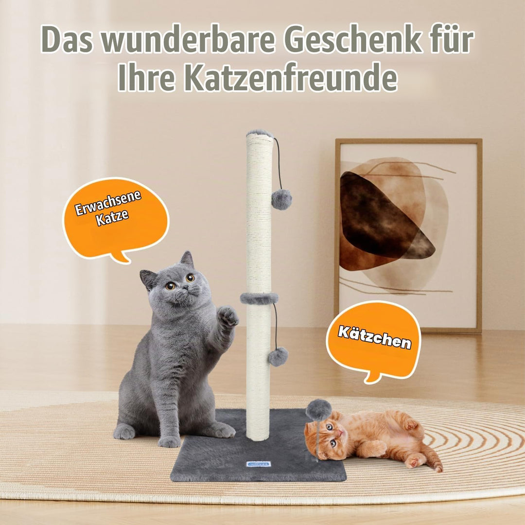 Nobleza Katzen-Kratzbaum, 80 cm Hoch Kratzsäule, Kratzstamm für mittelgrosse und grosse Katzen mit S