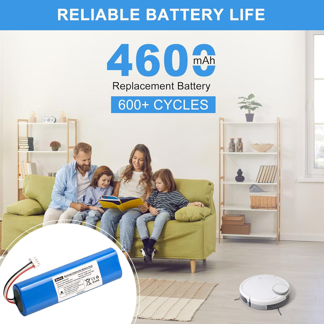 4600mAh Ersatzakku für Ecovacs Deebot Ozmo 900, 901,905, 920 930 937 N8, N8 Pro Li-ion 14.4V Battery