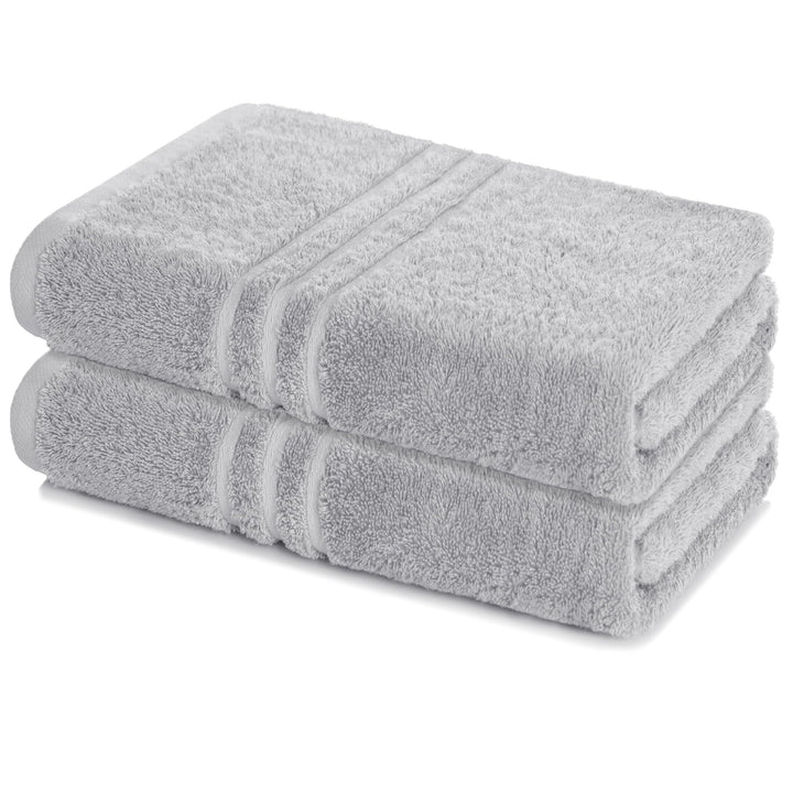 Lavea 2er Set Saunatuch 80x200cm, Frottierserie Elena, Silber 2 x 80 x 200 cm Silber, 2 x 80 x 200 c