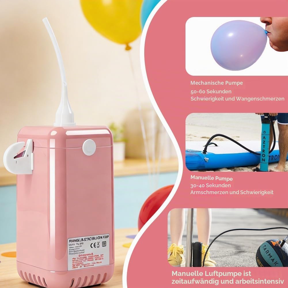 Elektrische Ballonpumpe, Luftballonpumpe für Modellierballons,