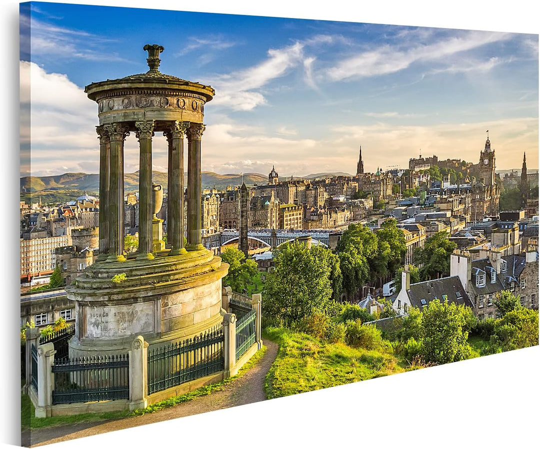 islandburner Bild auf Leinwand Schöne Aussicht Auf Die Stadt Edinburgh Bilder Wandbilder Poster, 80L