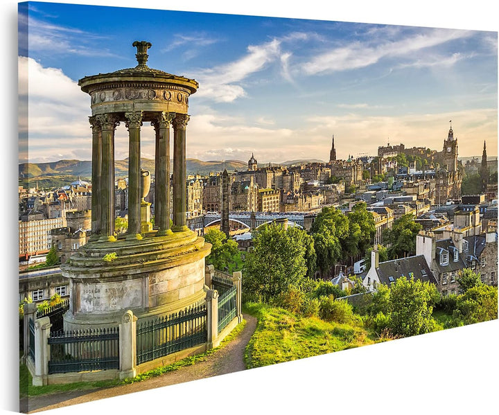islandburner Bild auf Leinwand Schöne Aussicht Auf Die Stadt Edinburgh Bilder Wandbilder Poster, 80L
