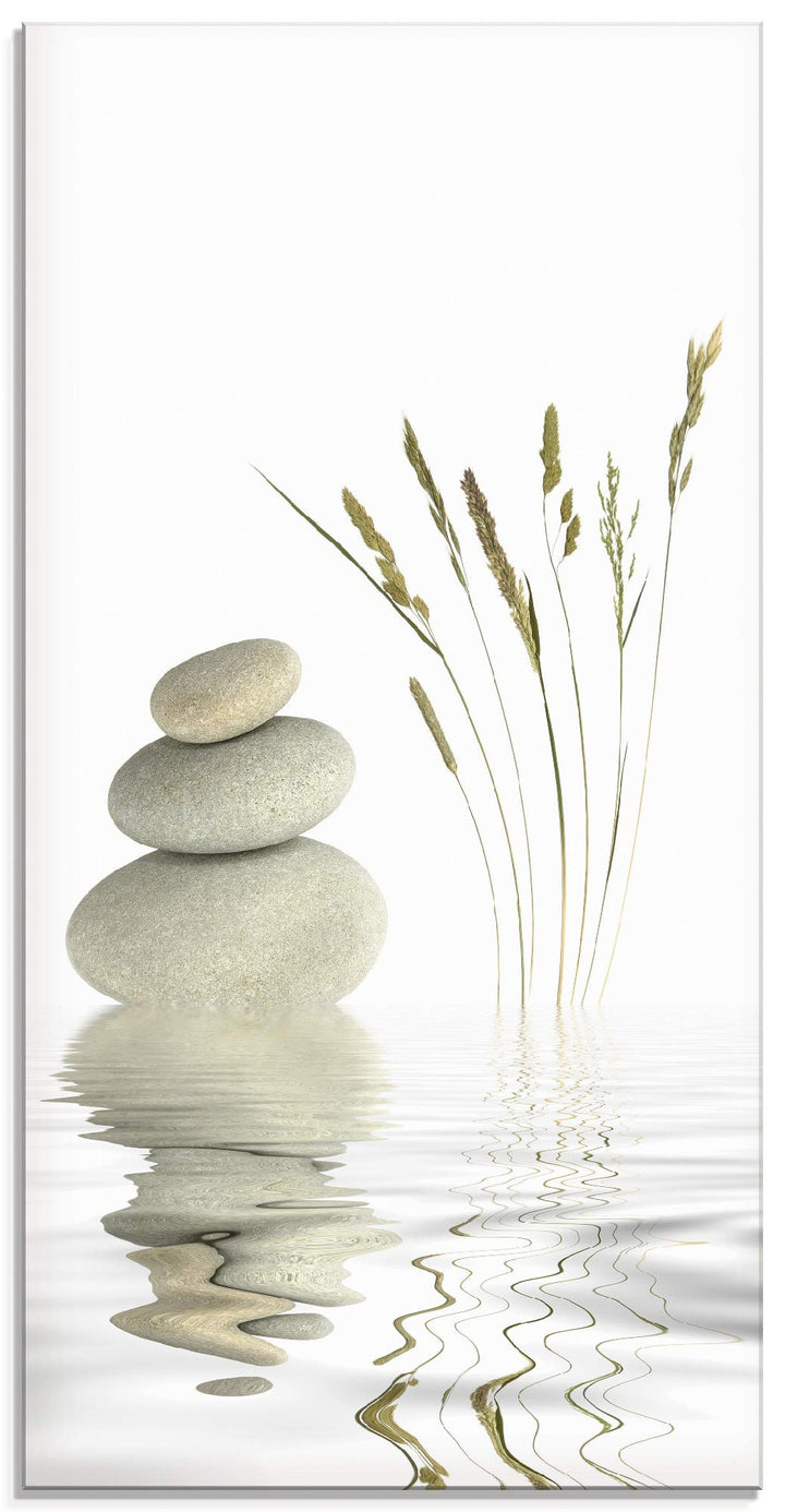 ARTland Glasbilder Wandbild Glas Bild einteilig 30x60 cm Hochformat Asien Wellness Entspannung Spa Z