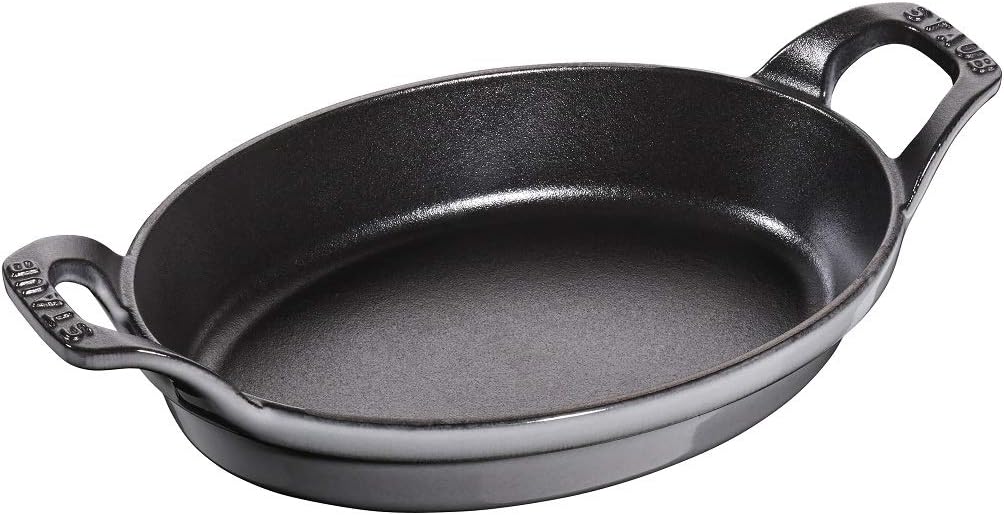 STAUB Auflaufform oval, Induktionsgeeignet, Gusseisen, Graphitgrau, 21 cm x 15cm Graphitgrau 27 x 15