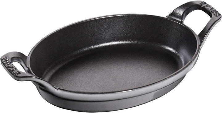 STAUB Auflaufform oval, Induktionsgeeignet, Gusseisen, Graphitgrau, 21 cm x 15cm Graphitgrau 27 x 15