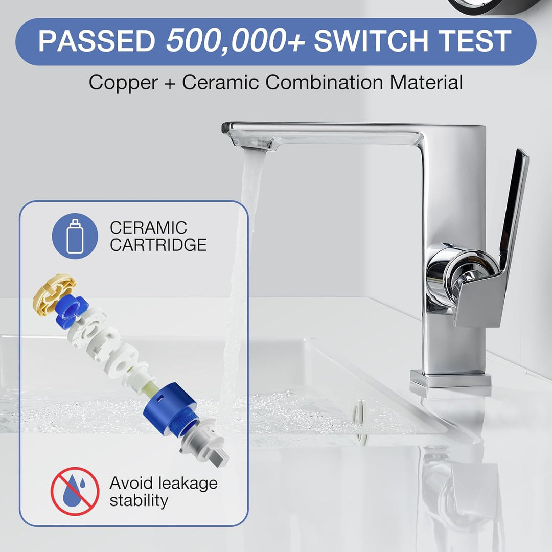 Wasserhahn Bad Waschtischarmatur Armatur Badezimmer Mischbatterie Waschbecken Armaturen, Chrom Einhe