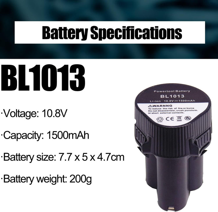 FengWings® BL1013 10.8V 1.5Ah Ersetzen für Makita, mit 10.8V DC10WA Ladegerät Kompatibel mit Makita