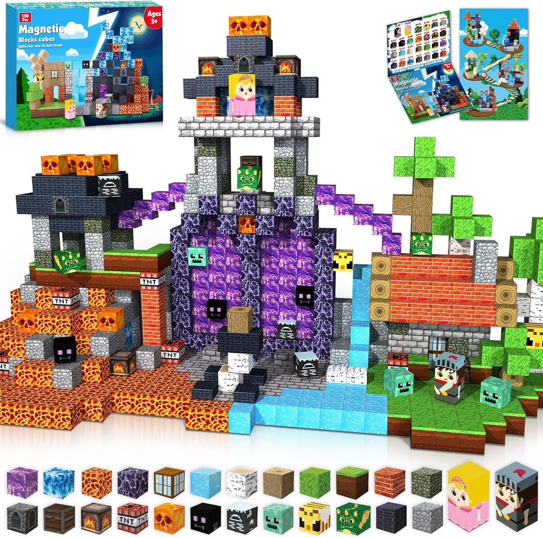 Magnetische Bausteine 150 Teile Magnetic Blocks Bauen Dark Forest Hell Castle Magnetspielzeug für Ge