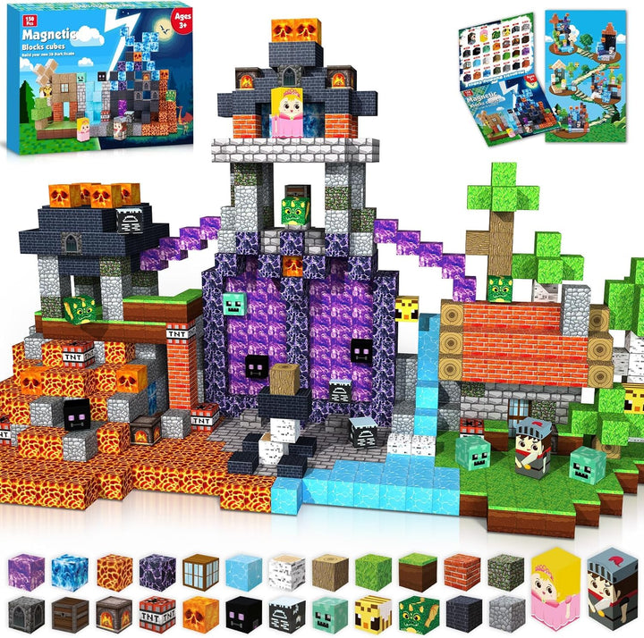 Magnetische Bausteine 150 Teile Magnetic Blocks Bauen Dark Forest Hell Castle Magnetspielzeug für Ge