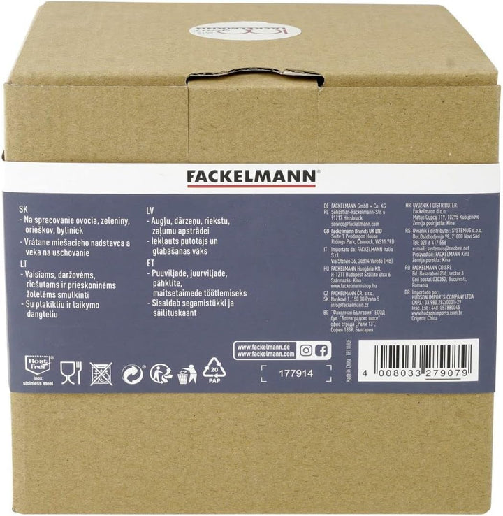 FACKELMANN 27907 Multi-Hacker #easyprepare, hochwertiger Multi-Zerkleinerer mit Seilzug, transparent