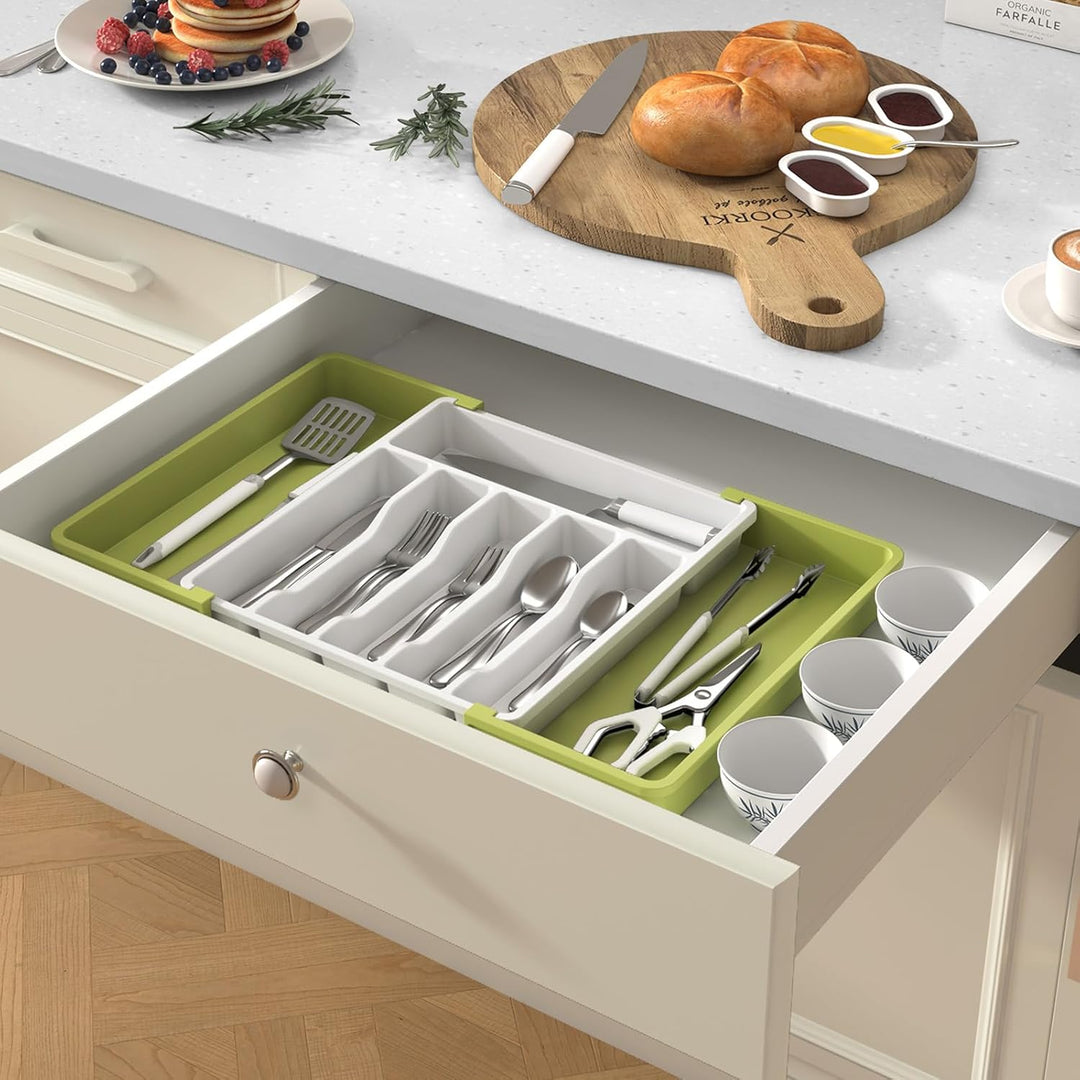 Lifewit Besteckhalter, erweiterbarer Utensilienhalter für Schublade, verstellbarer Besteckkasten, Be