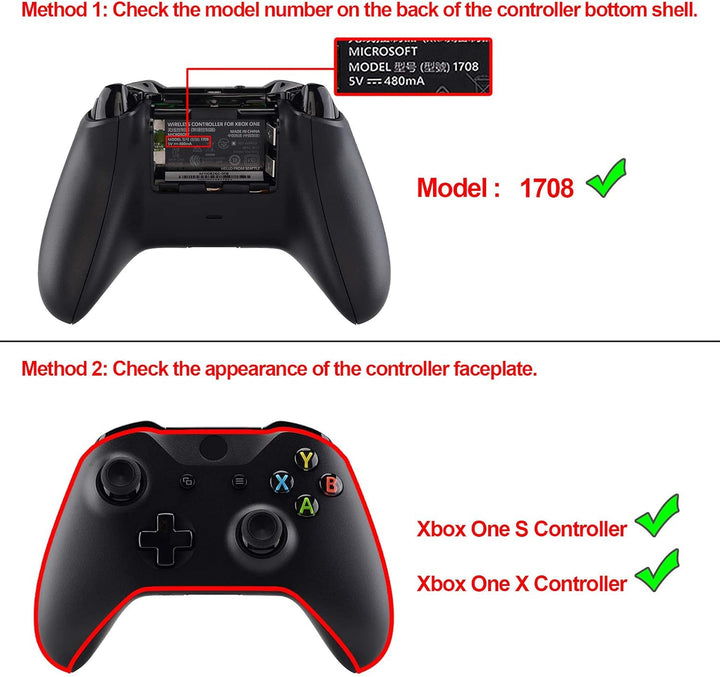 eXtremeRate DTF2.0 LED Kit für Xbox One S/X Controller, LED Leucht Kabel & Ersatz Symbol Knöpfe Set,
