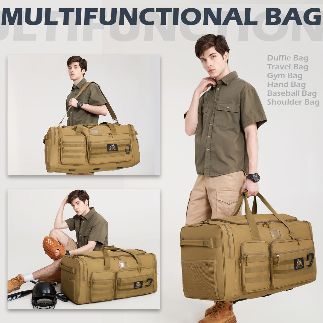 130L grosse Reisetasche Handgepäck Herren Sporttasche mit Schuhfach & Schultergurt Faltbare Sport Ta