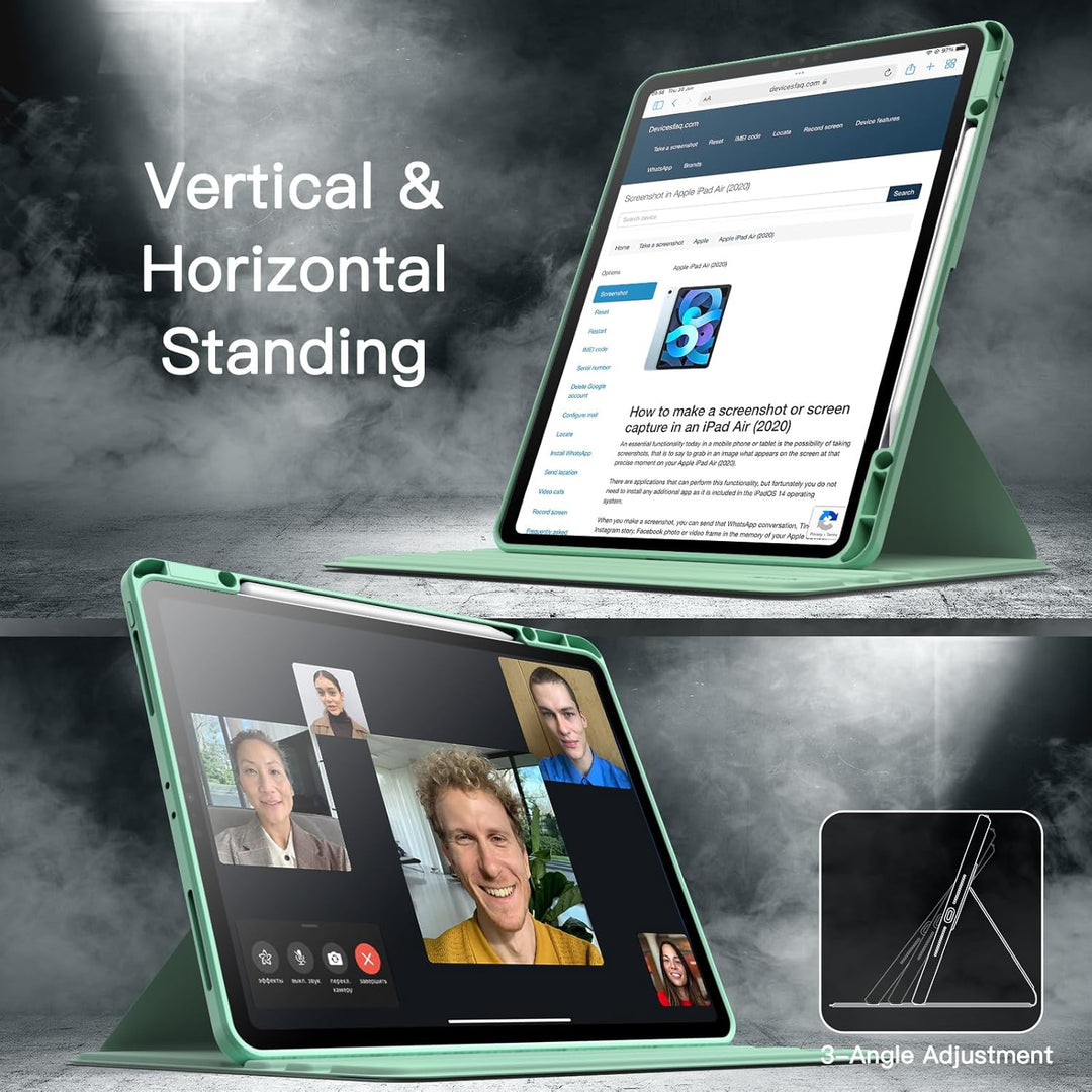 JETech Rotierende Hülle für iPad Pro 12,9 Zoll (2022/2021/2020/2018) mit Stifthalter, 360 Grad Drehb