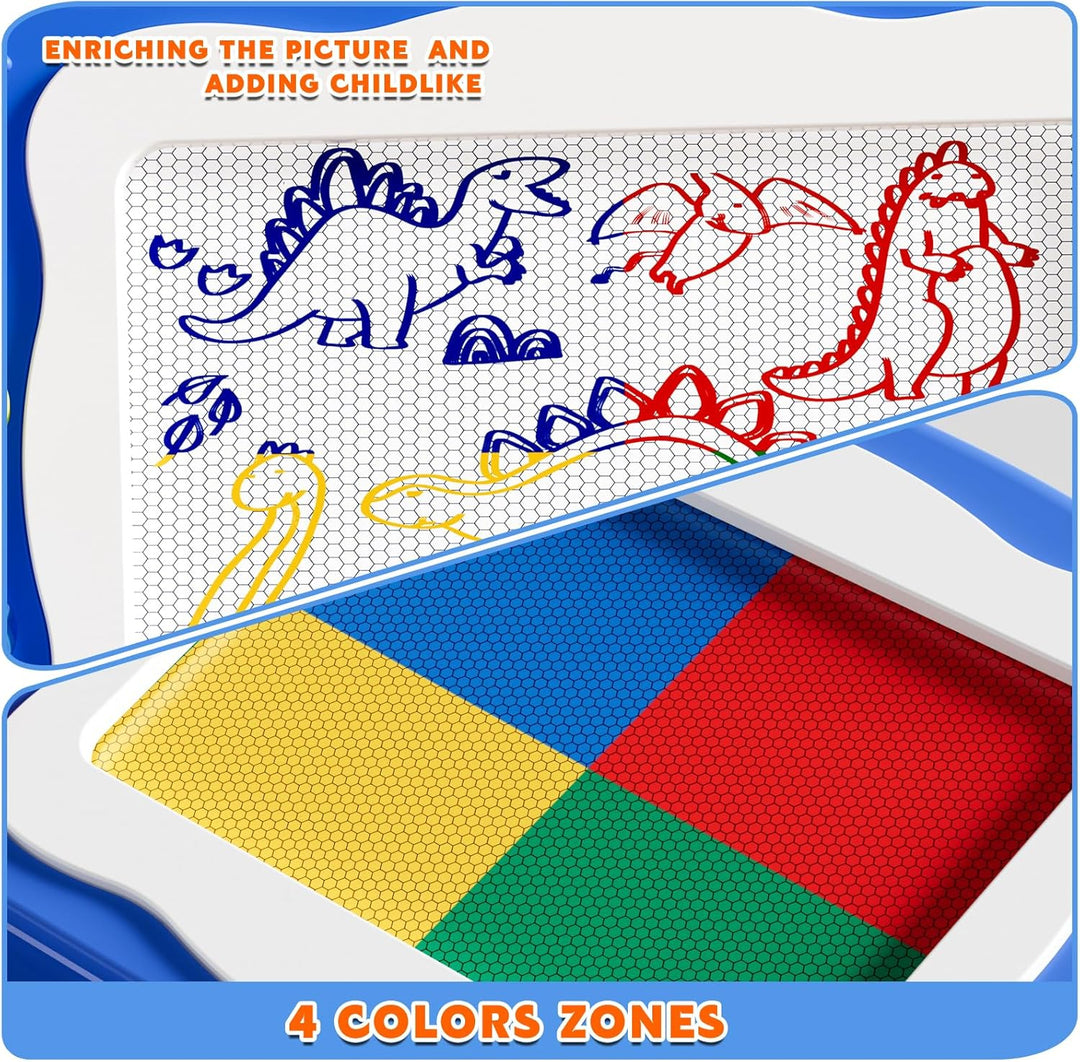 Grosse Magnetisches Zeichenbrett Spielzeug für Kinder Alter 3-7 Jahre, löschbare Doodle Brett mit 4