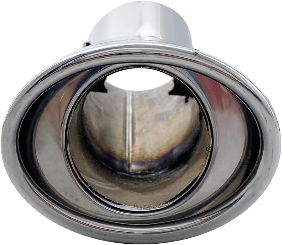 Simoni Racing Auspuffblende Oval/Schräg Edelstahl - 87x66xL150 - Anschluss ->48mm