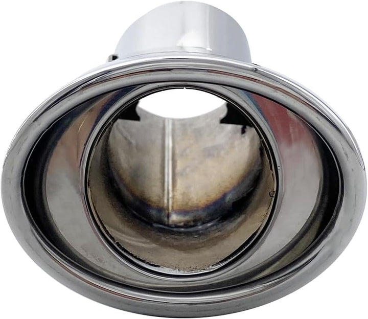 Simoni Racing Auspuffblende Oval/Schräg Edelstahl - 87x66xL150 - Anschluss ->48mm