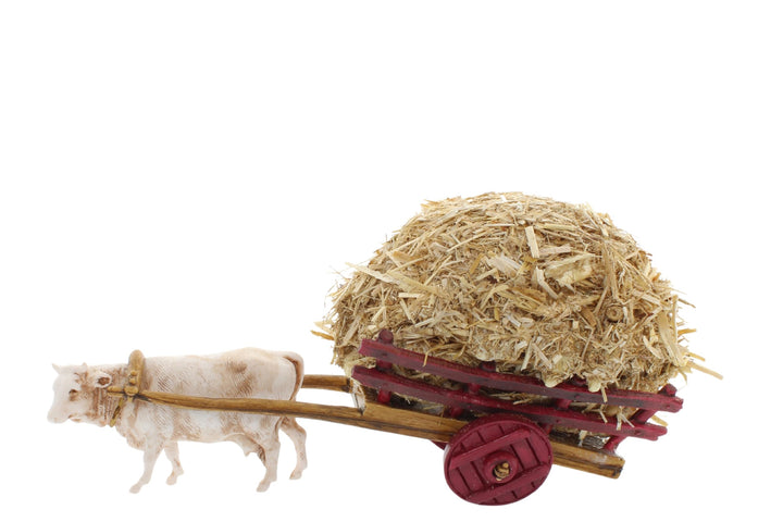 Moranduzzo Wagen mit Heu Geeignet für Krippe 6 cm Massstab 1:32 – MINI 6 – Unzerstörbare Figuren, Ha