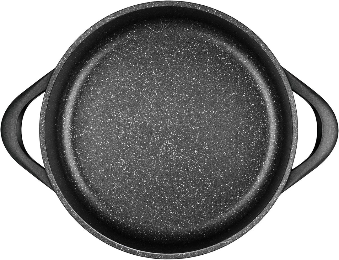 Smile MGK-18 6 Piece Cast Aluminium Induction Cookware Set with 3 Saucepans, Tempered Glass Lid, Non