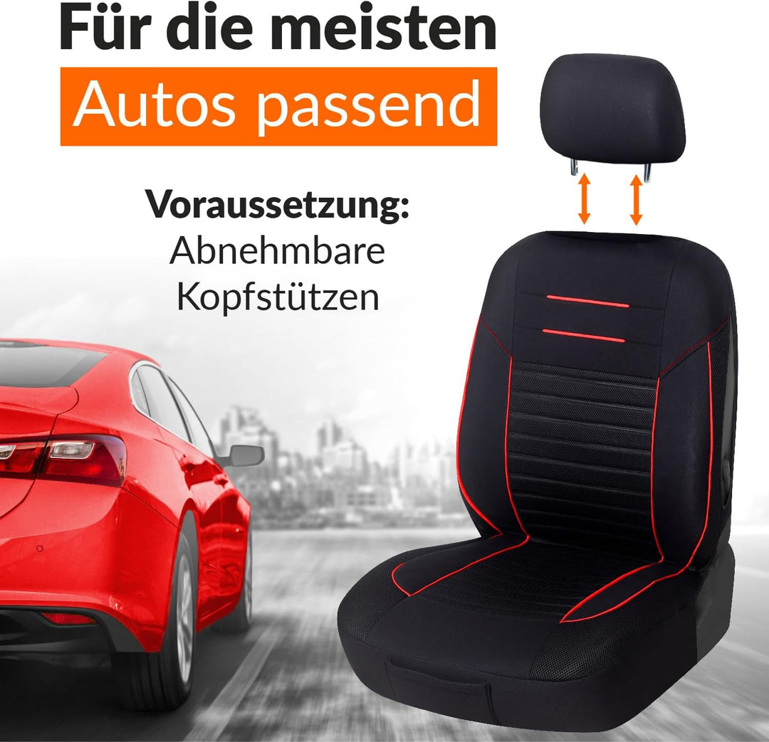 Upgrade4cars Auto-Sitzbezüge Set Universal | Auto-Schonbezüge für die Vordersitze &amp; Rückbank | Auto-