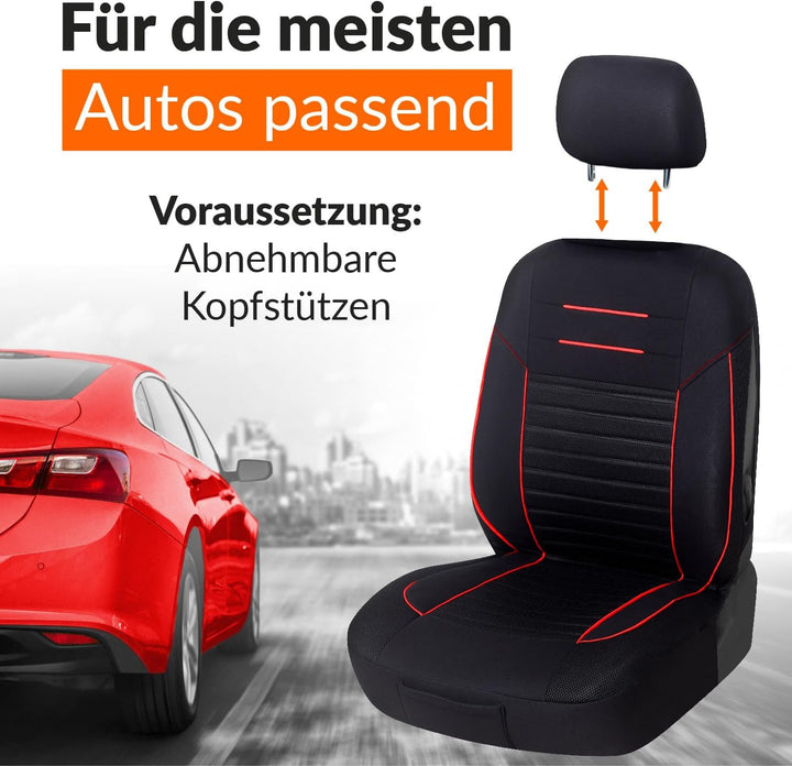 Upgrade4cars Auto-Sitzbezüge Set Universal | Auto-Schonbezüge für die Vordersitze &amp; Rückbank | Auto-