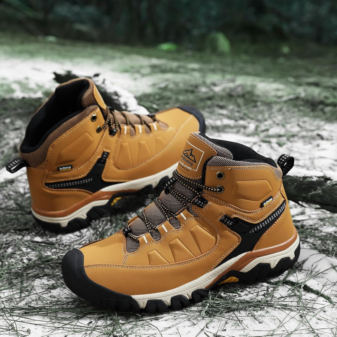 AX BOXING Winterschuhe Herren Gefüttert Winterstiefel Warm Wanderschuhe Draussen Winterboots Rutschf
