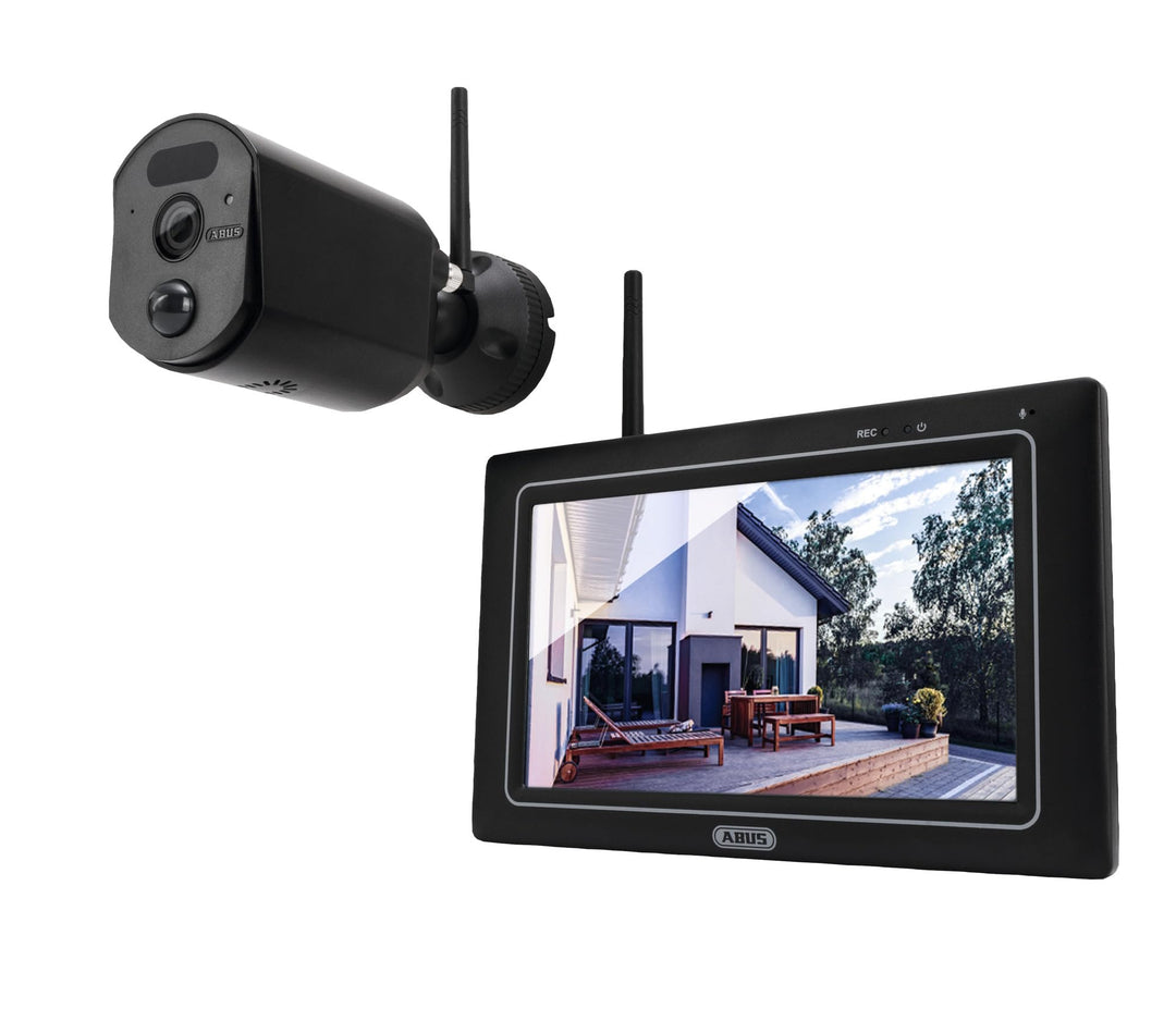 ABUS Überwachungskamera EasyLook BasicSet PPDF17000 – Kamera + tragbarer Monitor mit Touchscreen - e