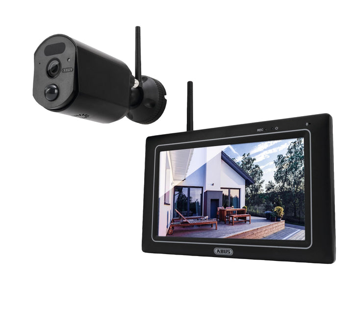 ABUS Überwachungskamera EasyLook BasicSet PPDF17000 – Kamera + tragbarer Monitor mit Touchscreen - e
