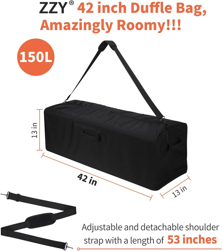 ZZY Extra Grosse Reisetasche Leichte für Herren, 150L Sporttasche, Gepäcktasche für Reisen, Camping,