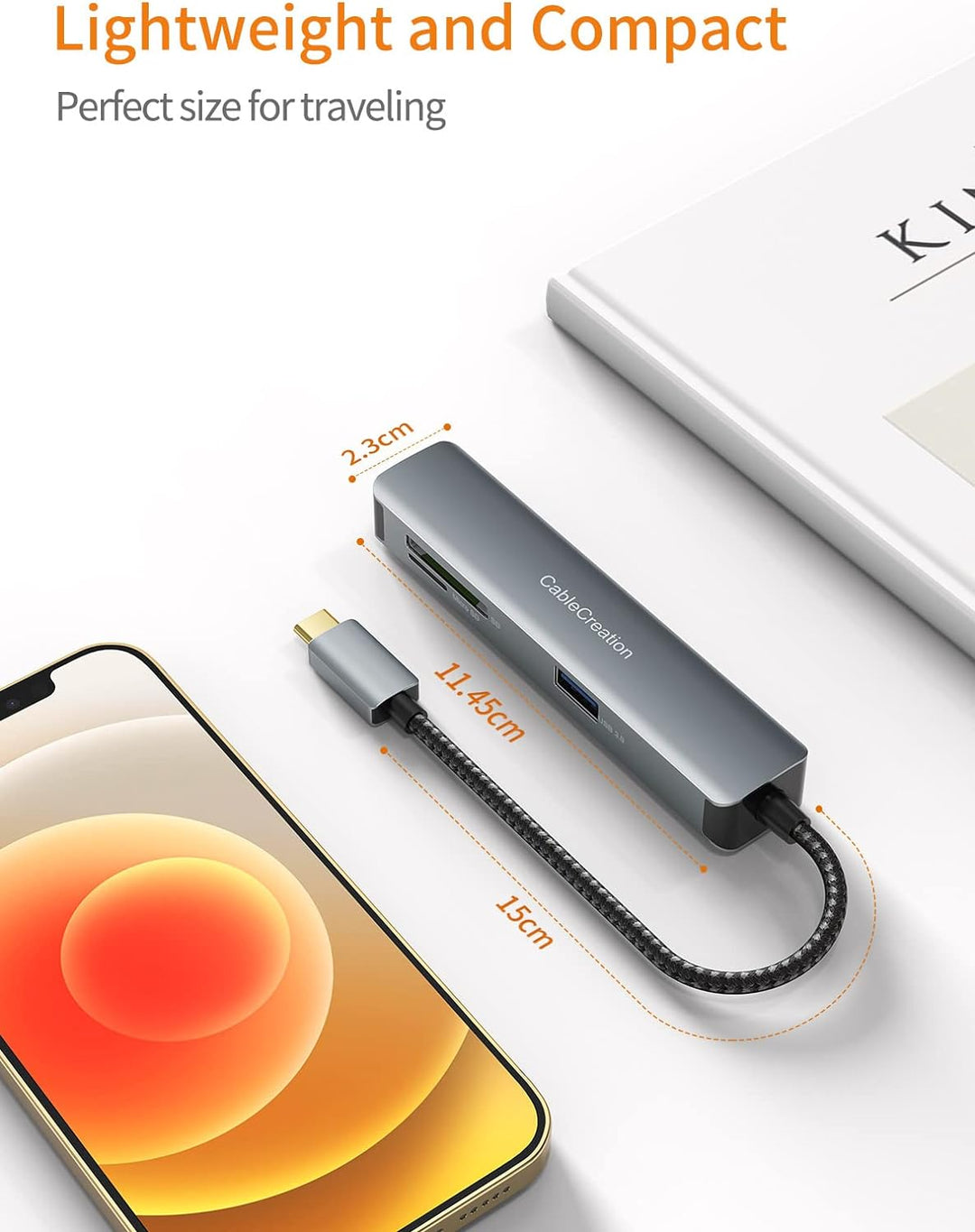 USB C Hub HDMI, USB-C Hub, CableCreation USB Hub, 2 USB 3.0, 1 HDMI 4K Adapter, SD/Micro SD-Kartenle