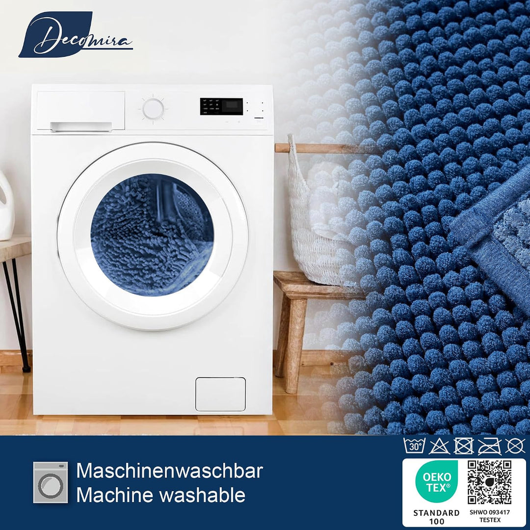 Decomira Badematte rutschfest | Als Badteppich Set kombinierbar | Badezimmer-Teppich Bad-Vorleger wa