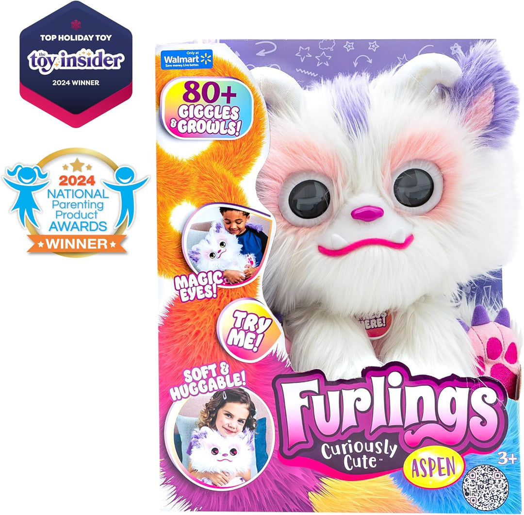 Aspen | Kuscheltier Plüsch-Yeti| Interaktives Spielzeug für Kinder mit Mehr als 80 Realistischen Rea