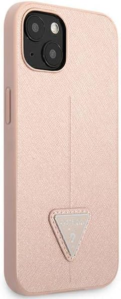 GUESS GUHCP14SPSATLP Hülle für iPhone 14 6,1" rosa/pink hardcase SaffianoTriangle Logo