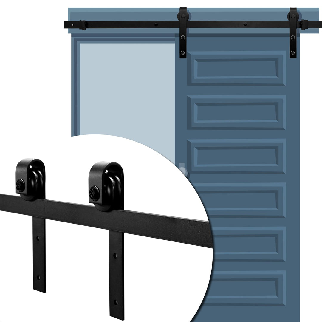 Ikodm 152cm (5FT) Schiebe holztür Schiebetürbeschlag Schiebetürsystem Schiebetür Hängeschiene Komple